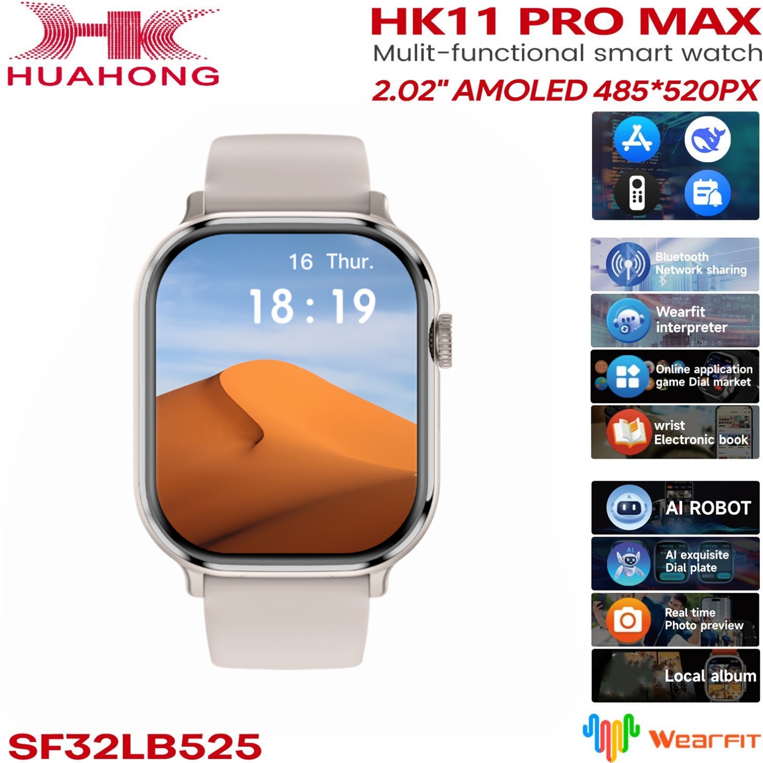 Fall Detection Watch - Smartwatch HK11 Pro MAX AMOLED Połączenia
