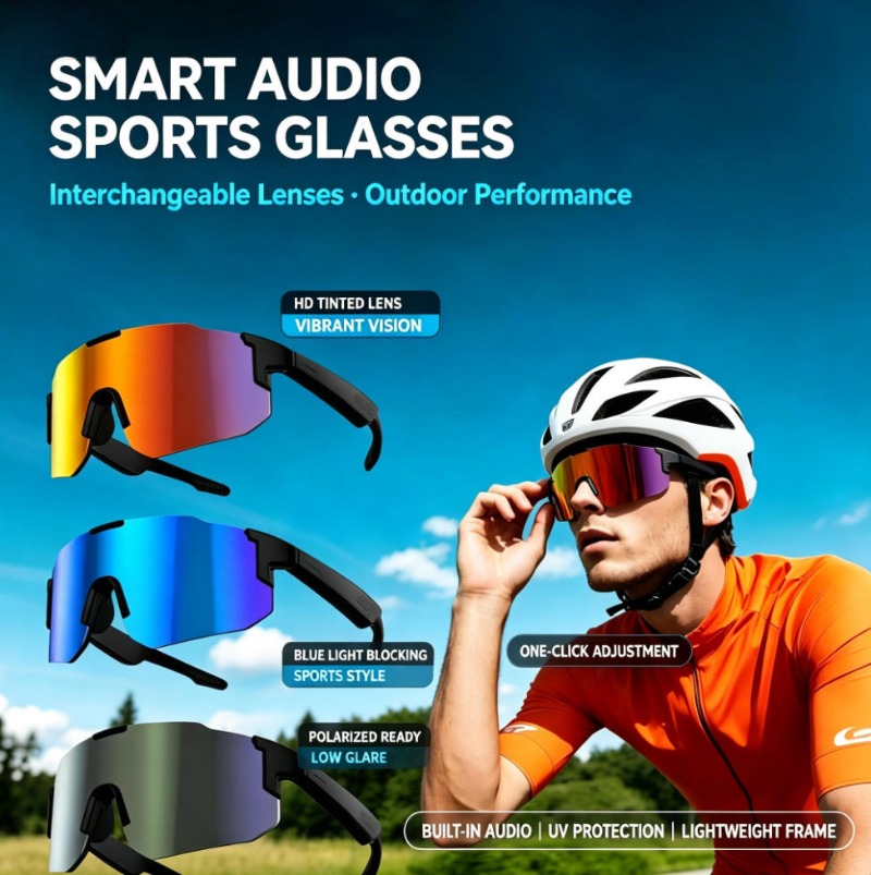 Smart Glasses Lens - Inteligentne okulary sportowe z funkcją Bluetooth,