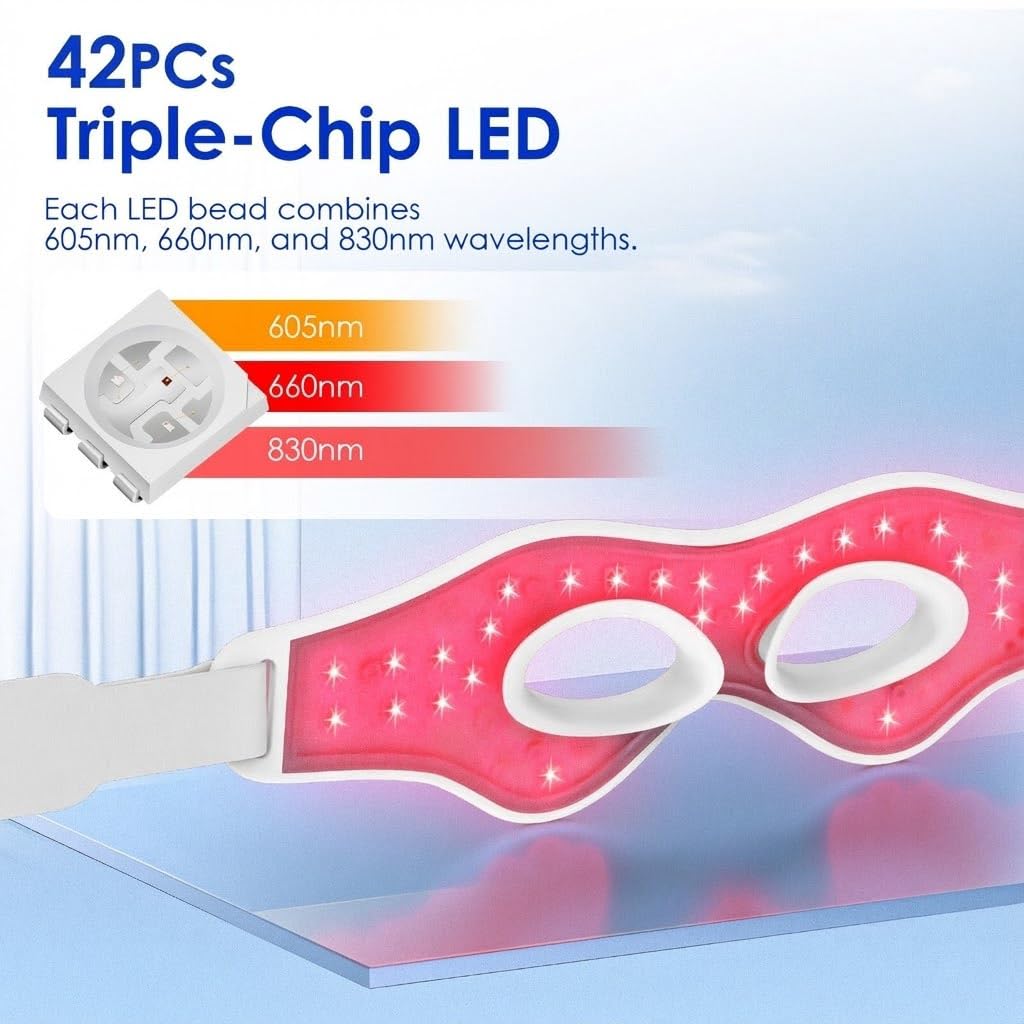 Masażer oczu 3D z czerwonym św – Light Therapy Glasses recenzja i cena